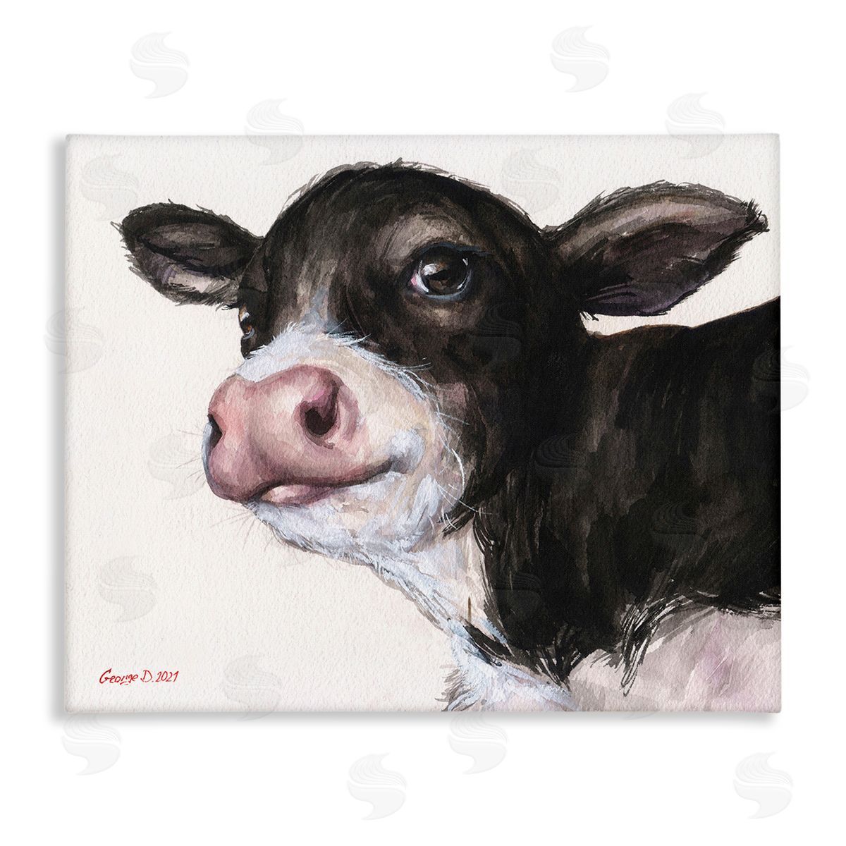 George Dyachenko Cow Calf Minimal Painting