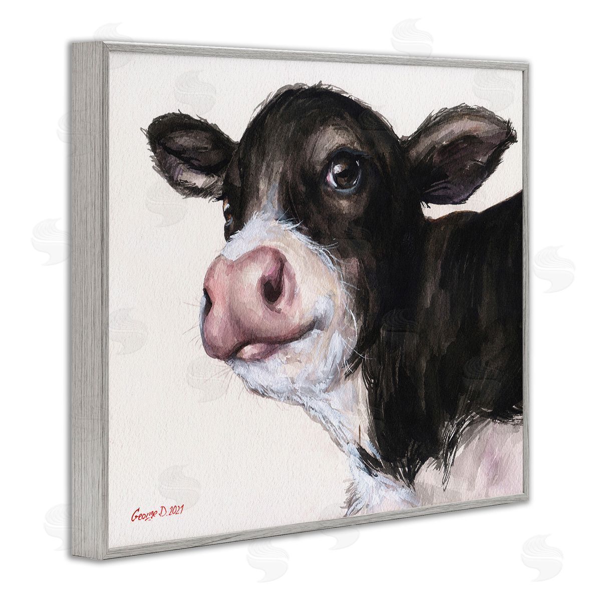 George Dyachenko Cow Calf Minimal Painting