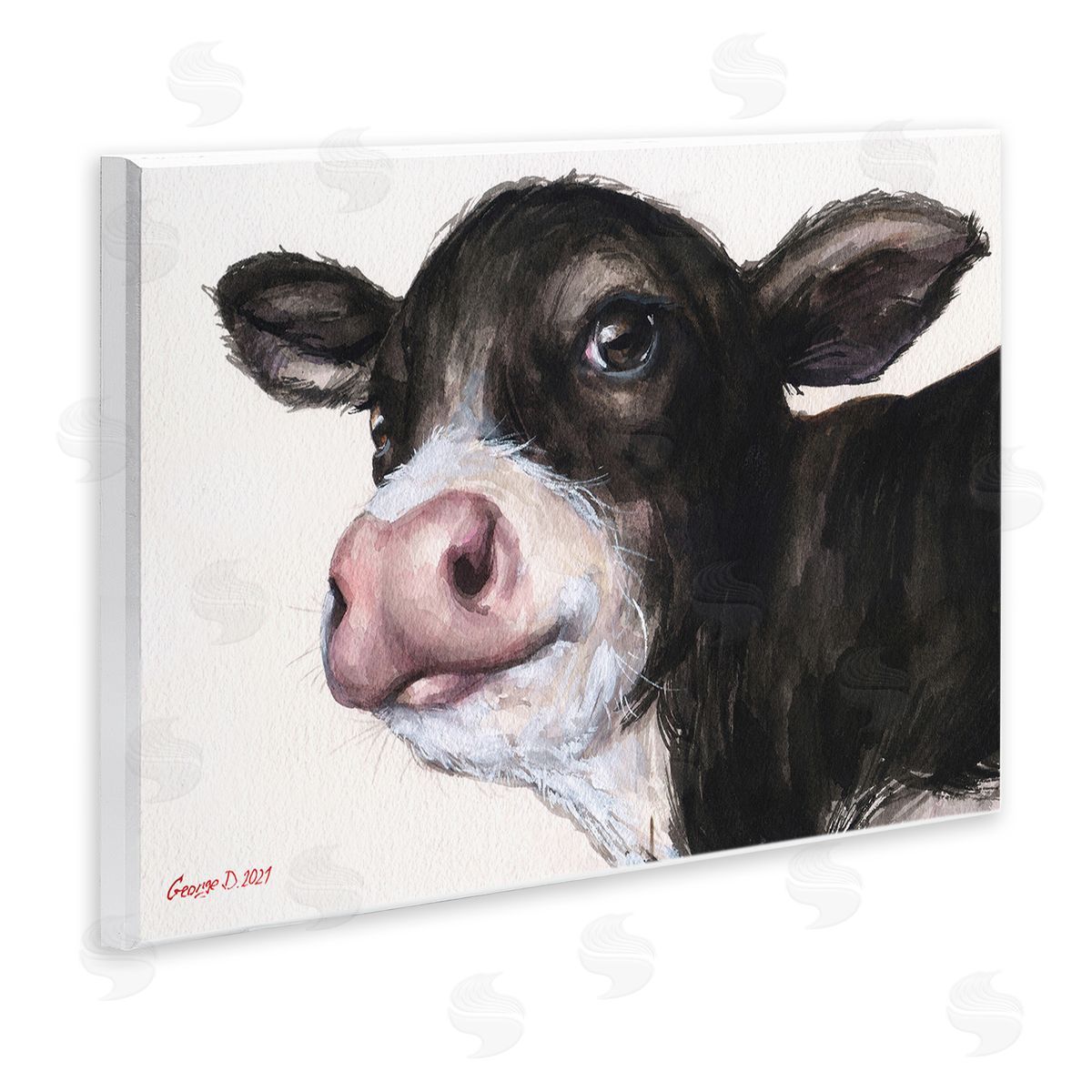 George Dyachenko Cow Calf Minimal Painting