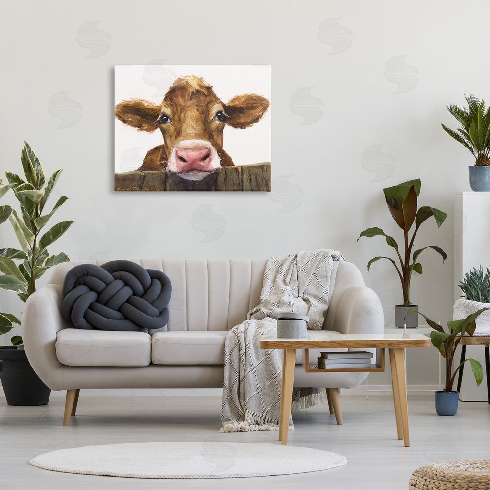 George Dyachenko Cow Resting on Fence