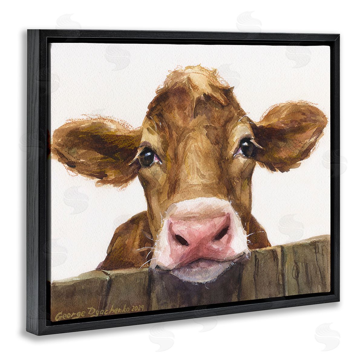 George Dyachenko Cow Resting on Fence