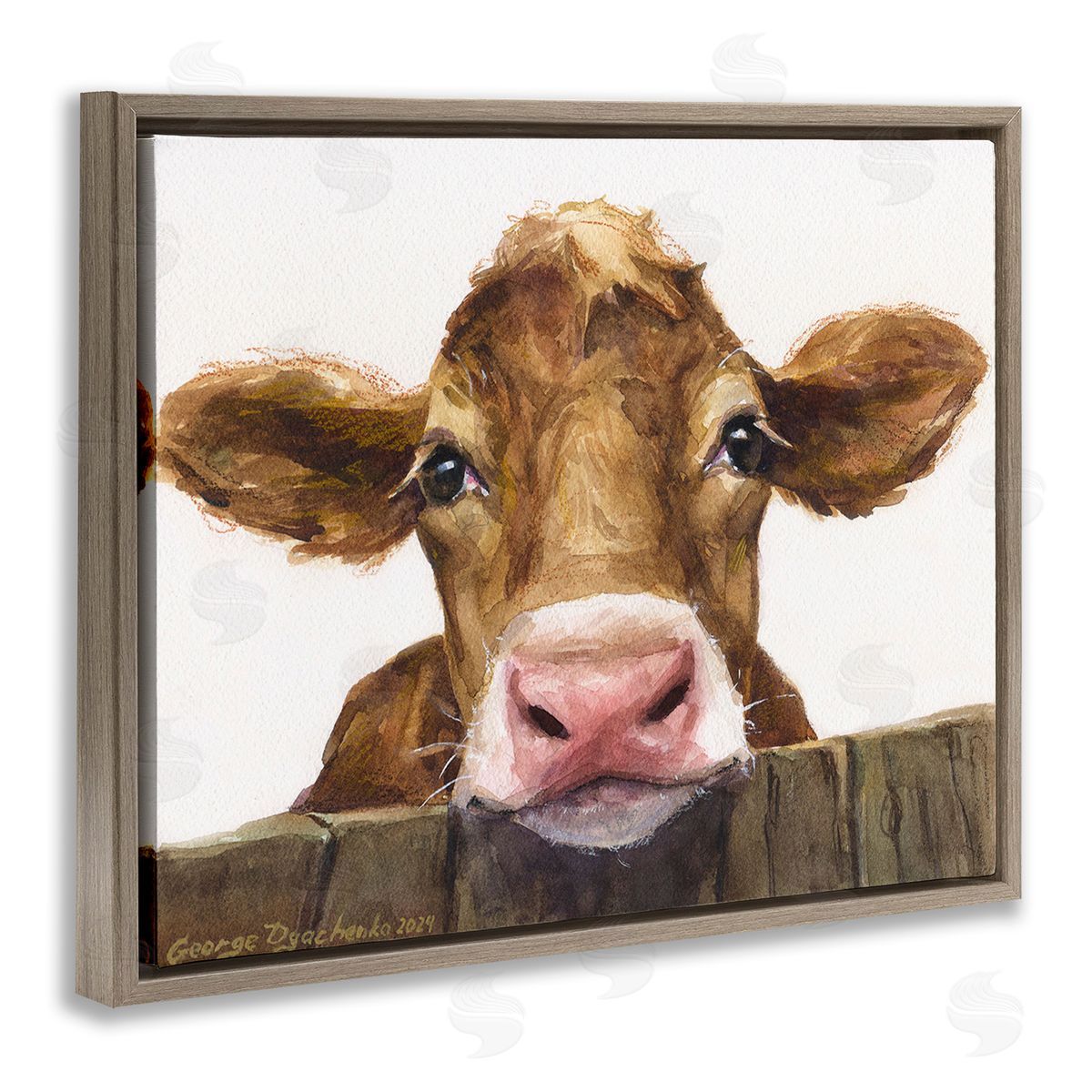 George Dyachenko Cow Resting on Fence