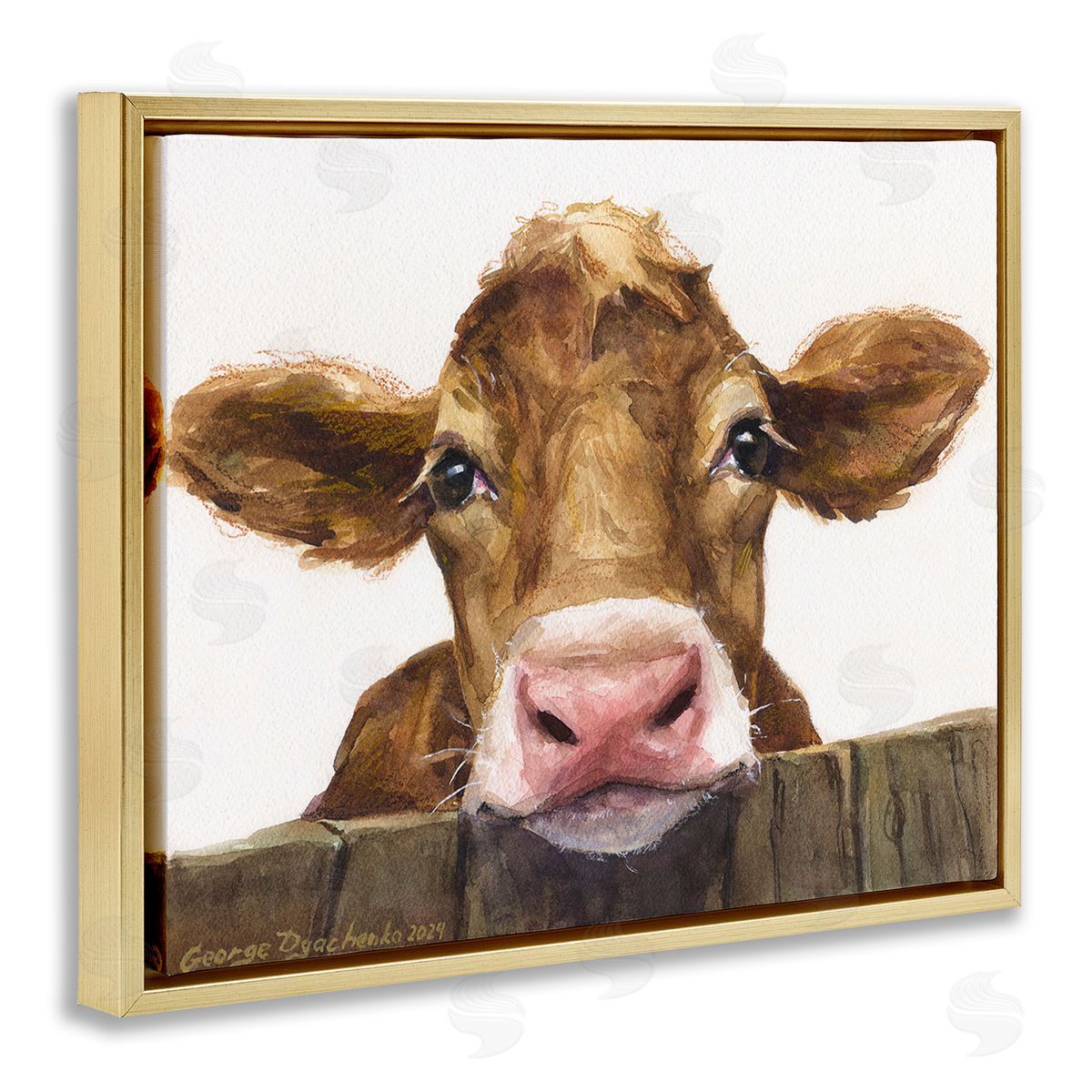 George Dyachenko Cow Resting on Fence