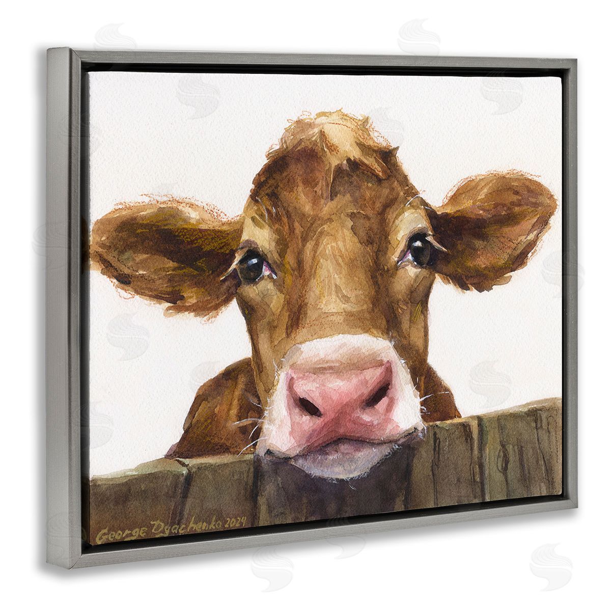 George Dyachenko Cow Resting on Fence