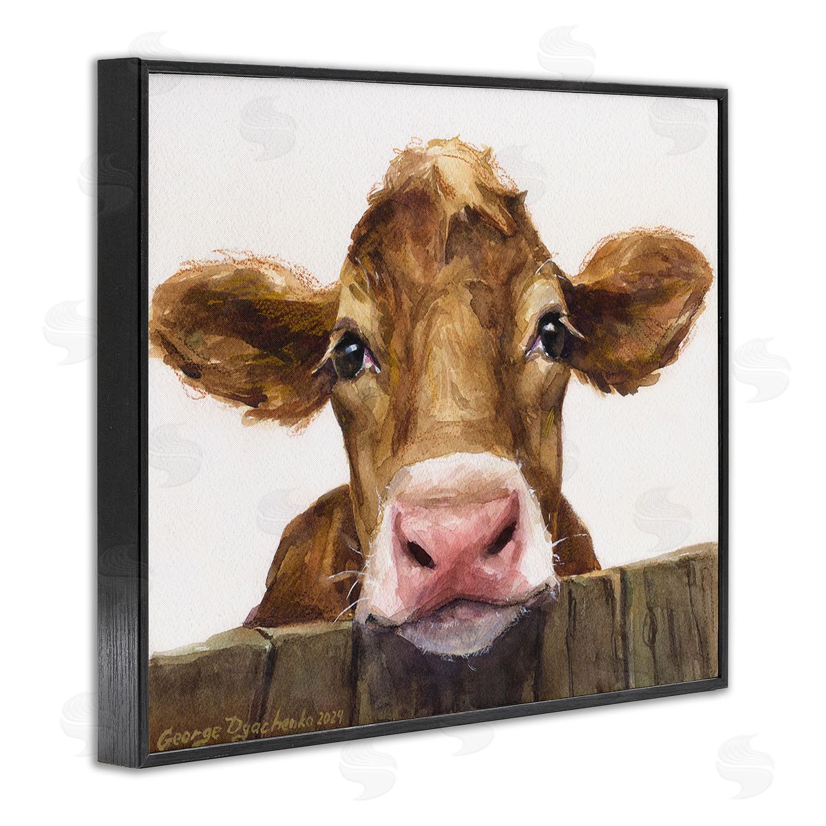 George Dyachenko Cow Resting on Fence