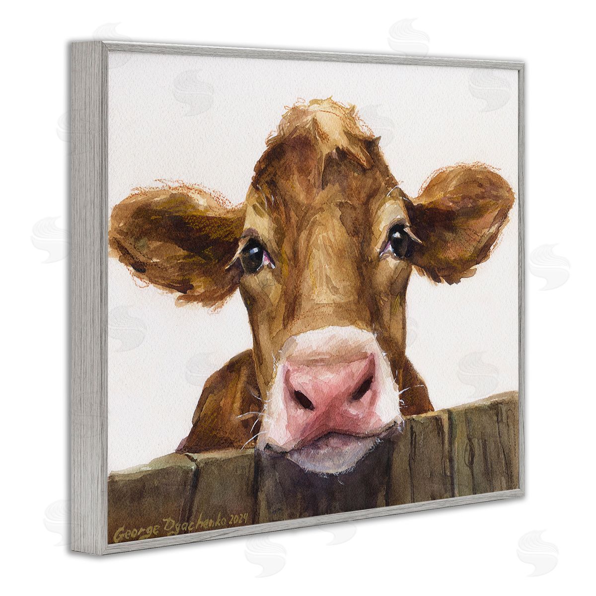 George Dyachenko Cow Resting on Fence