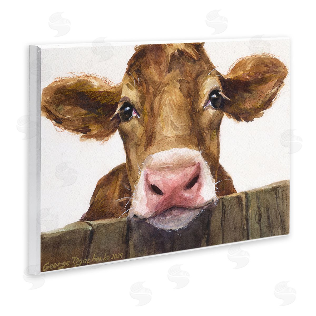 George Dyachenko Cow Resting on Fence