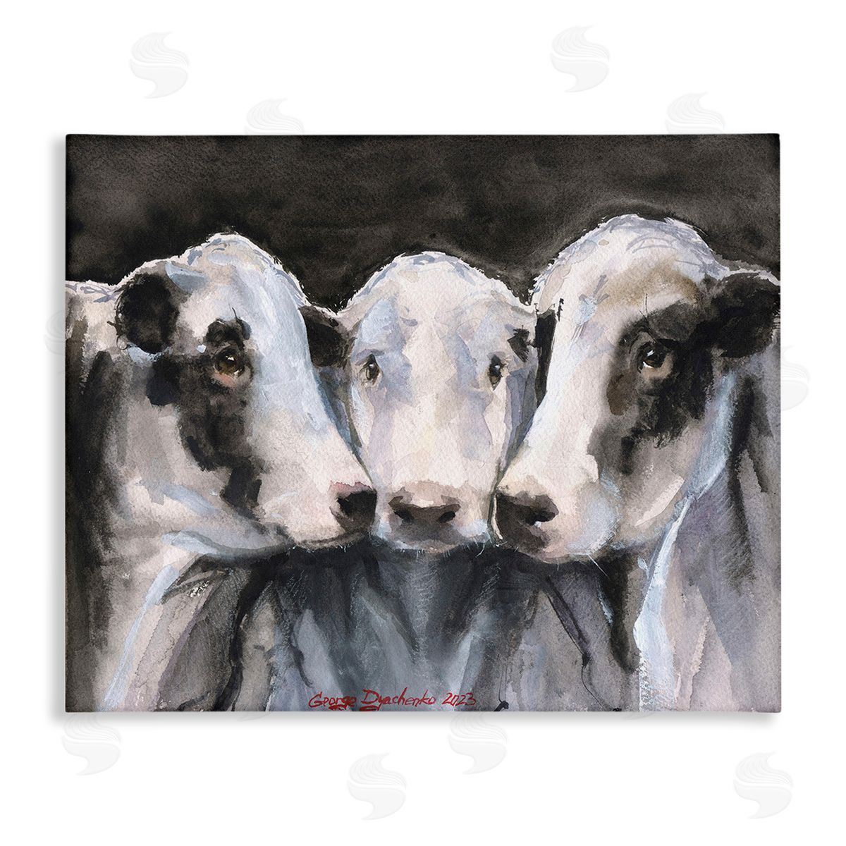 George Dyachenko Cow Trio Painting