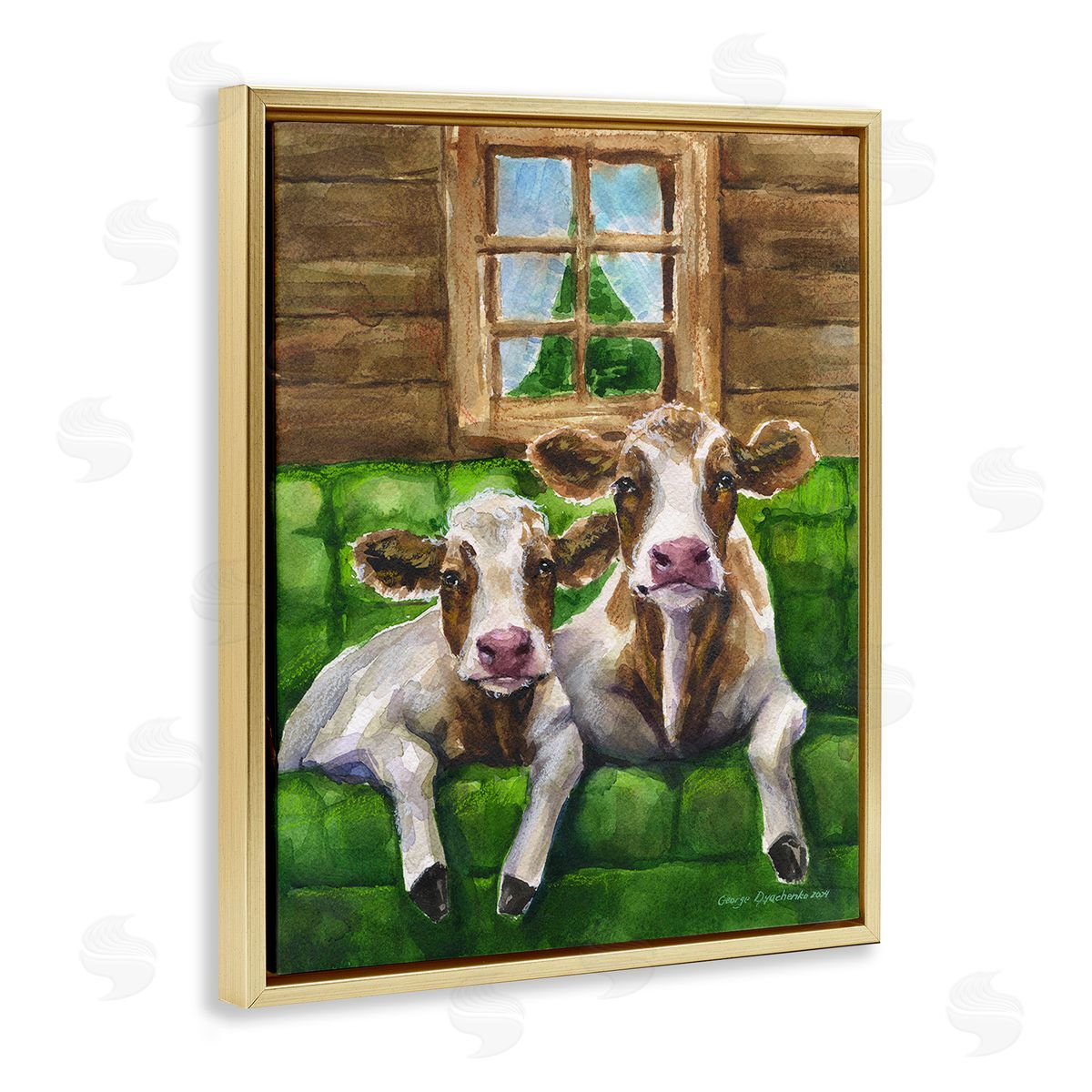 George Dyachenko Cows in Barn Cabin