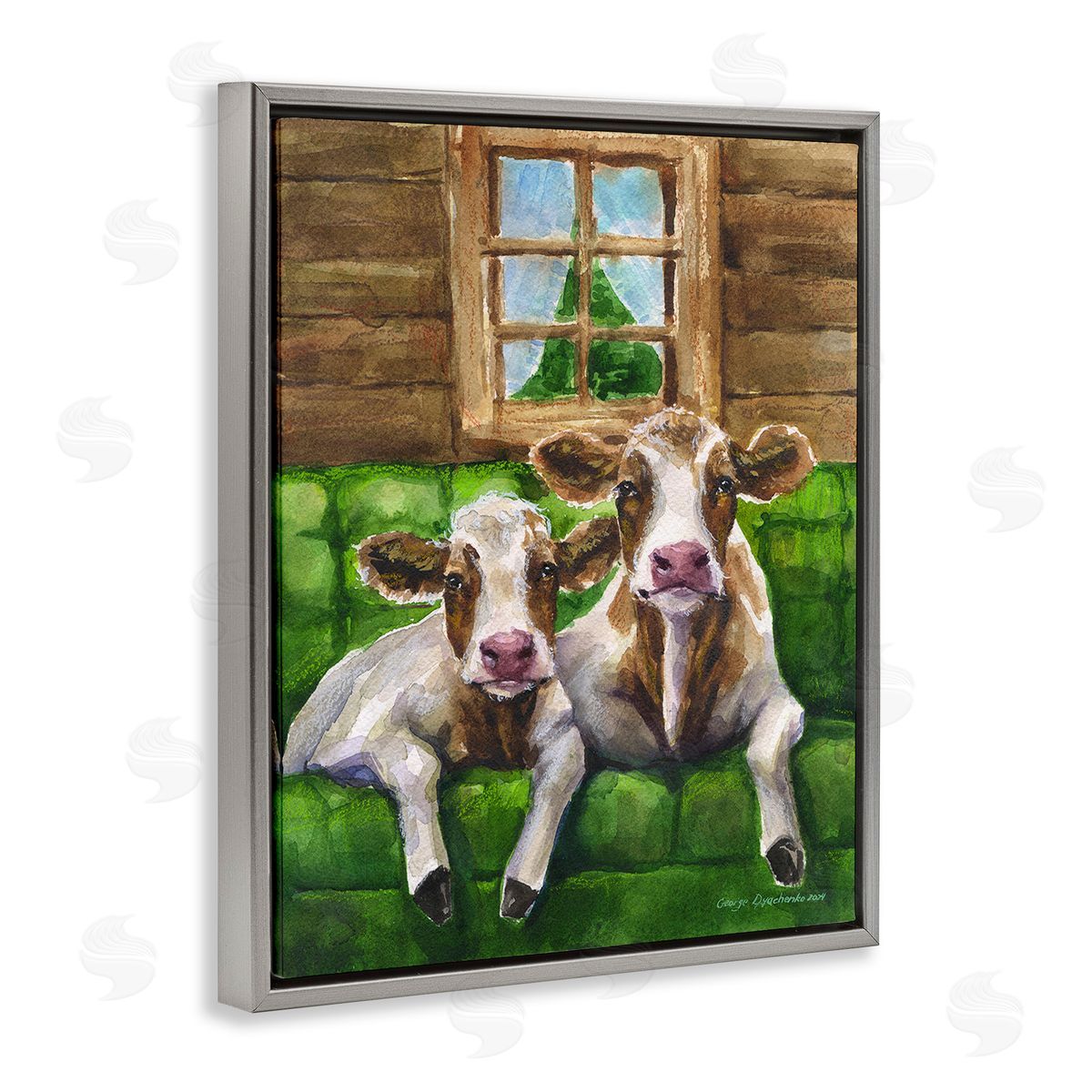 George Dyachenko Cows in Barn Cabin