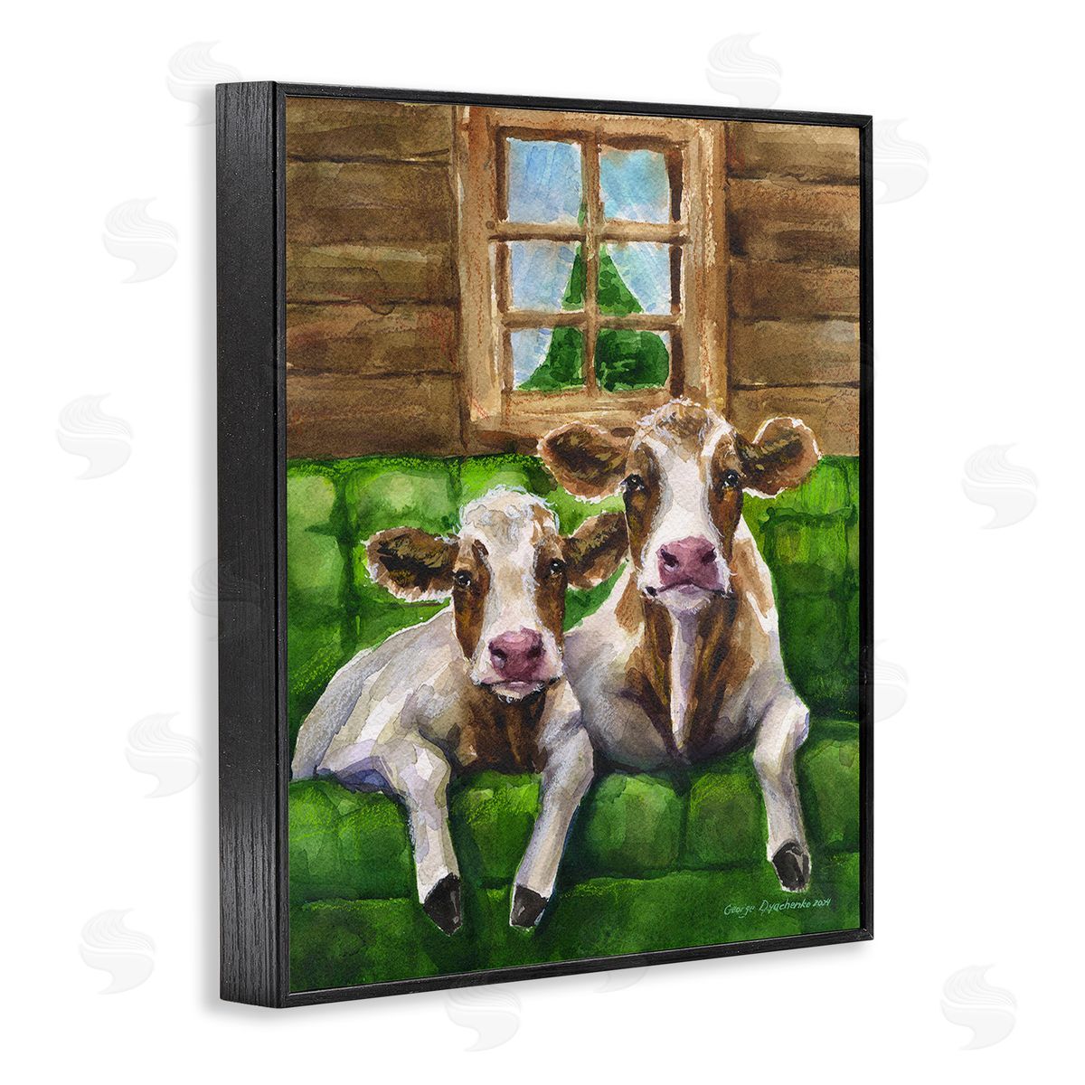 George Dyachenko Cows in Barn Cabin