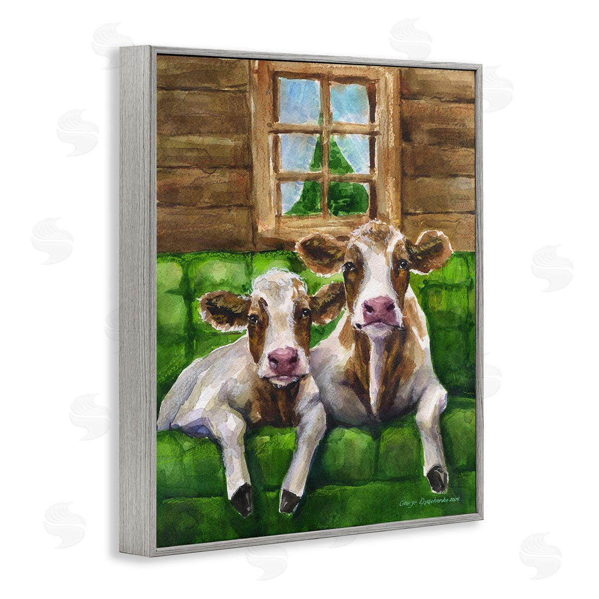 George Dyachenko Cows in Barn Cabin