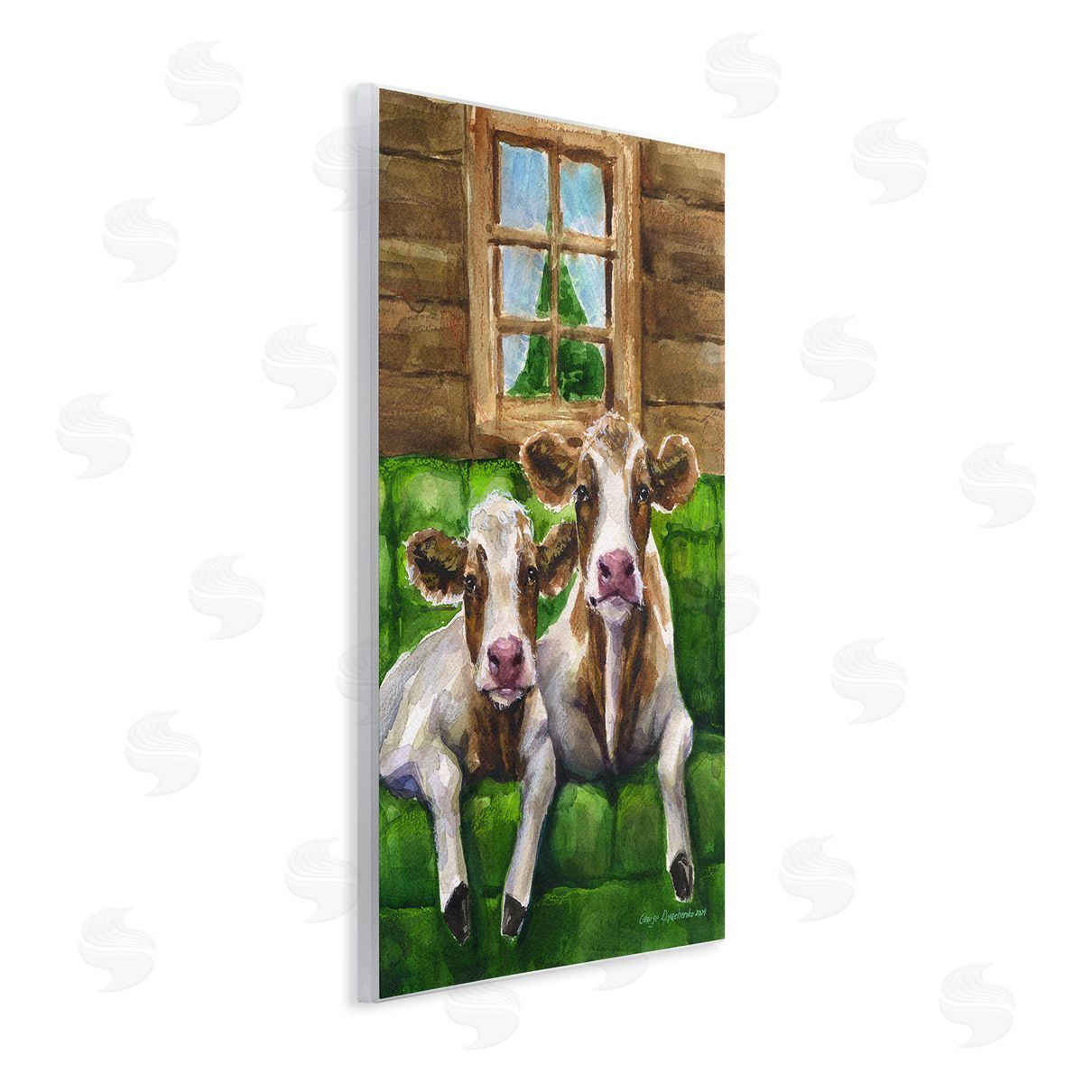 George Dyachenko Cows in Barn Cabin