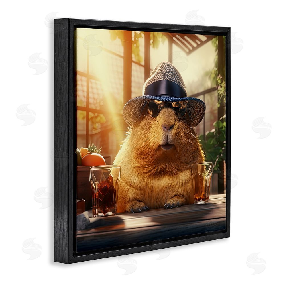 Jim Baldwin Beaver & Summer Sunlight Black Floating Frame Canvas Wall Art Print