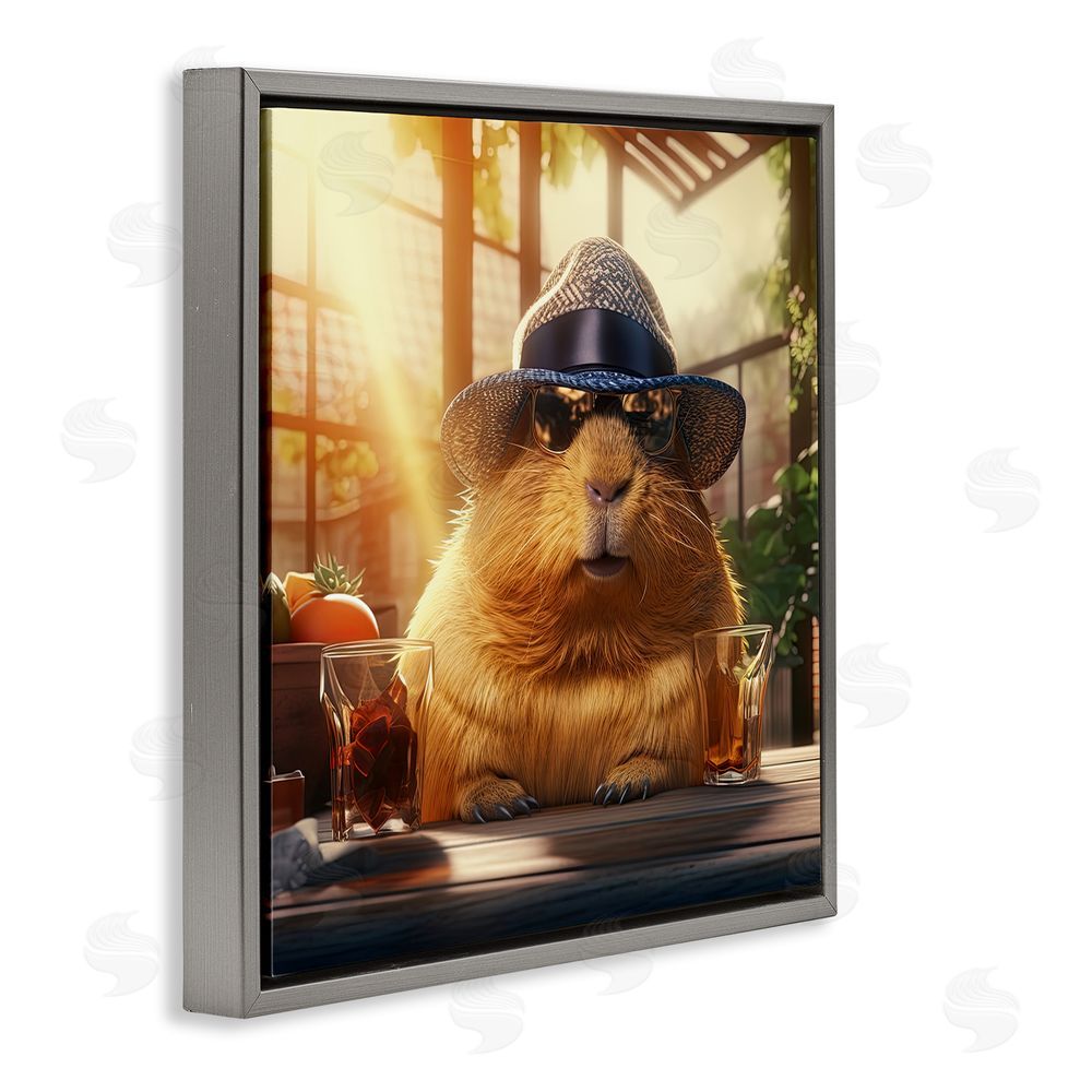 Jim Baldwin Beaver & Summer Sunlight Gray Floating Frame Canvas Wall Art Print