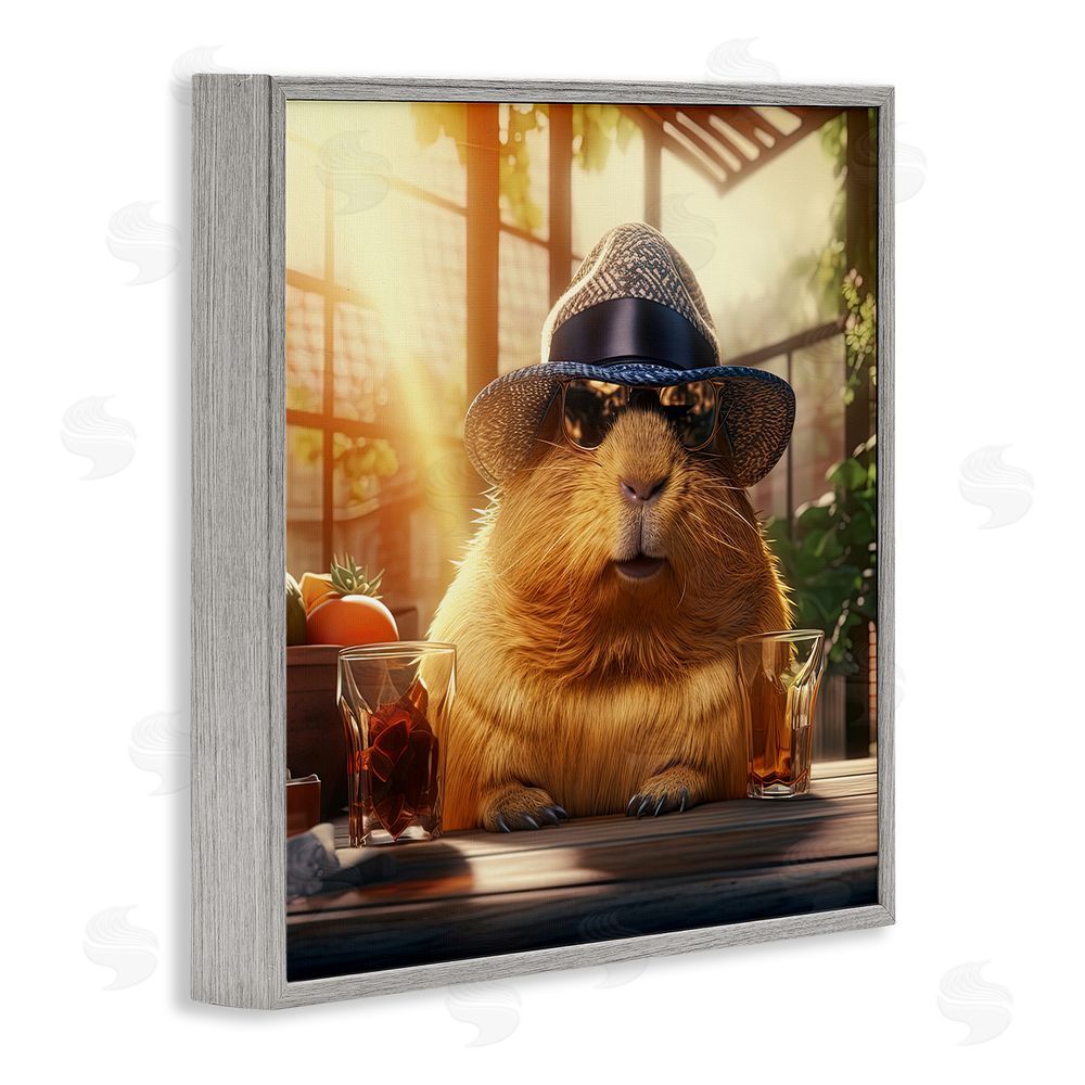 Jim Baldwin Beaver & Summer Sunlight Gray Framed Glicee Wall Art Print