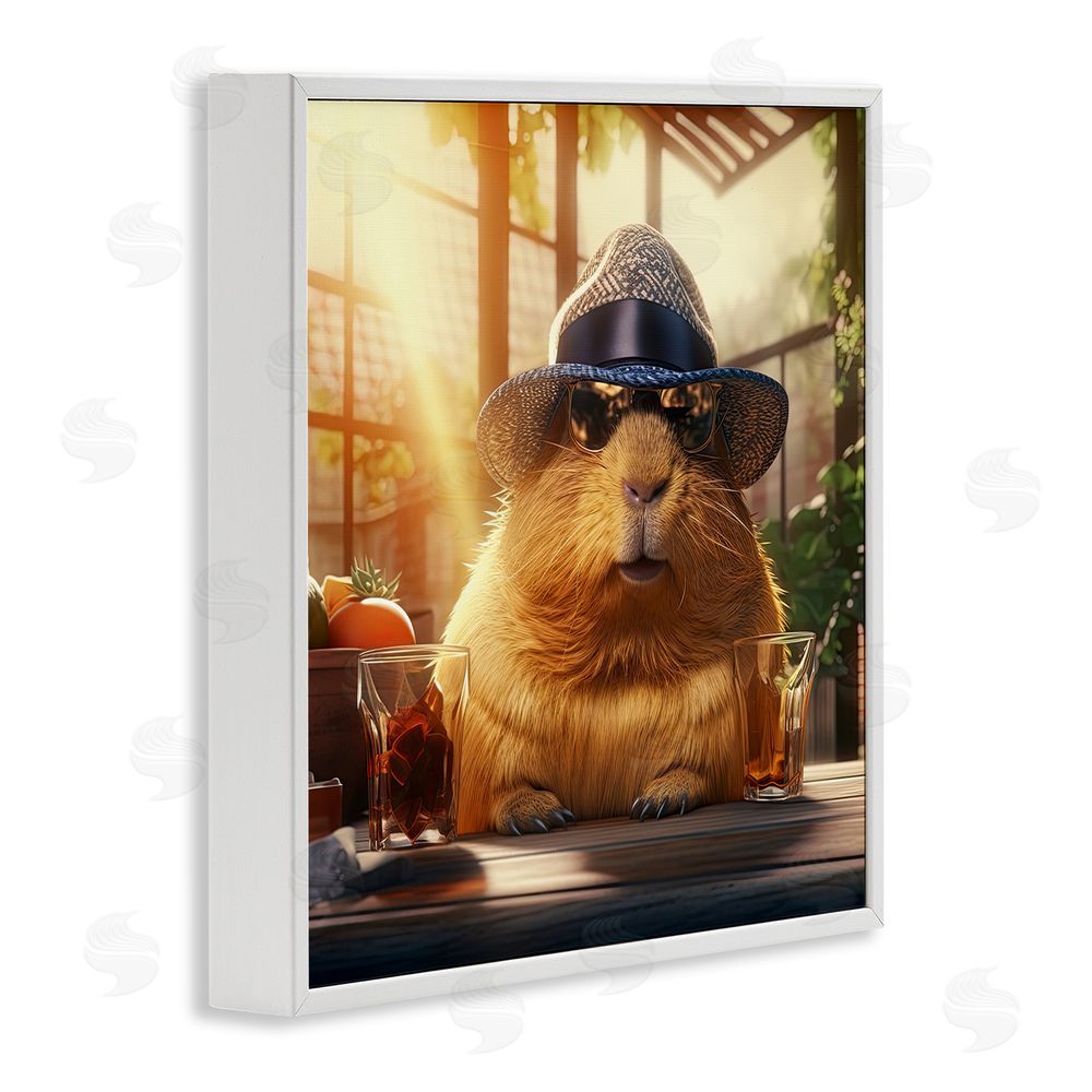 Jim Baldwin Beaver & Summer Sunlight White Framed Glicee Wall Art Print
