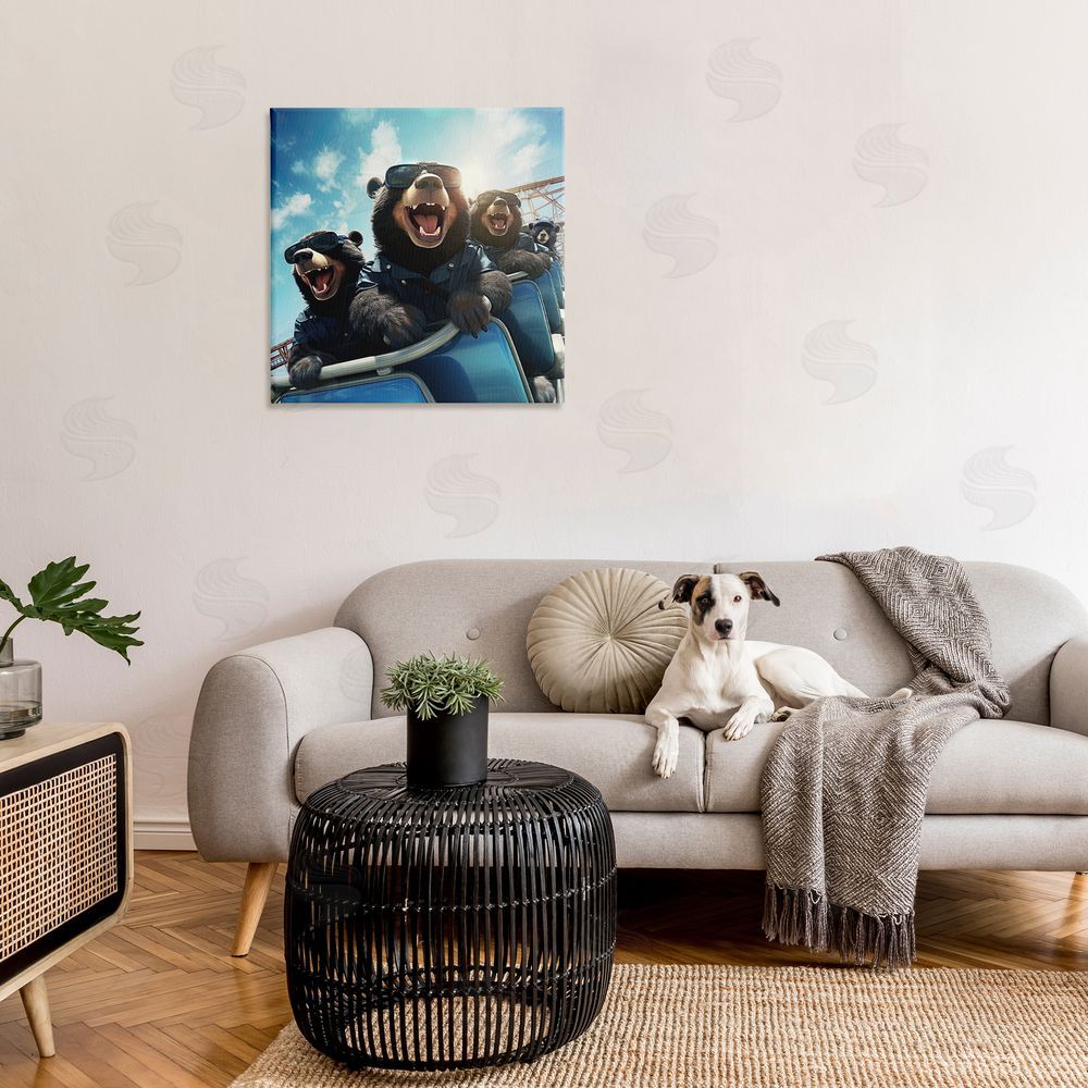 Jim Baldwin Bears on Rollercoaster Canvas Wall Art in Room