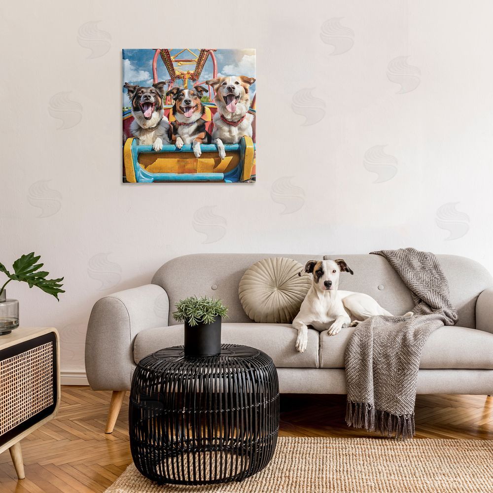 Jim Baldwin Amusement Park Dogs Canvas Wall Art in Room