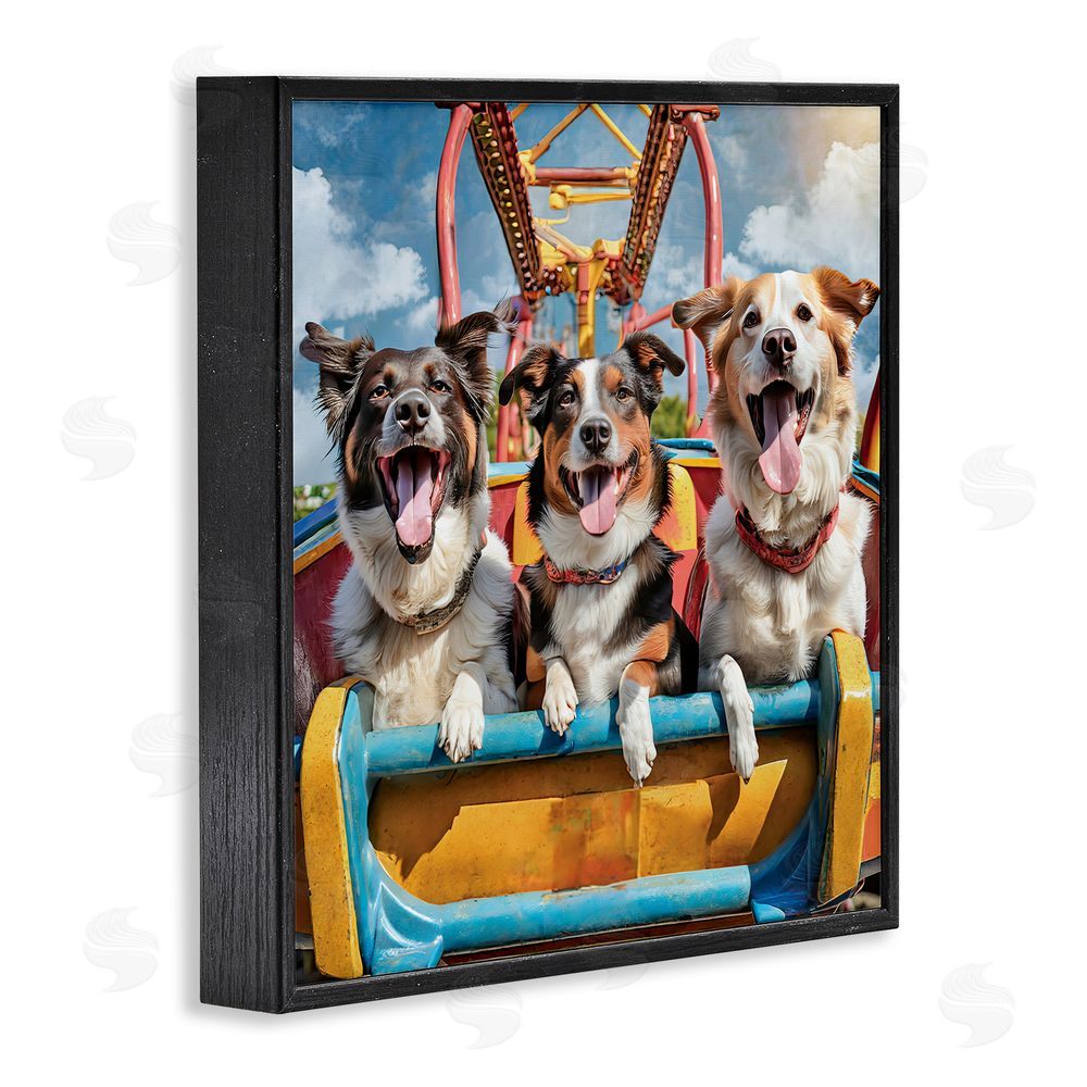 Jim Baldwin Amusement Park Dogs Black Framed Glicee Wall Art Print