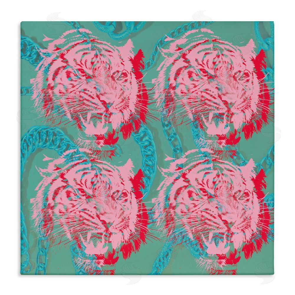 Stupell Studio Abstract Tigers Pattern Stretched Canvas Wall Art Print