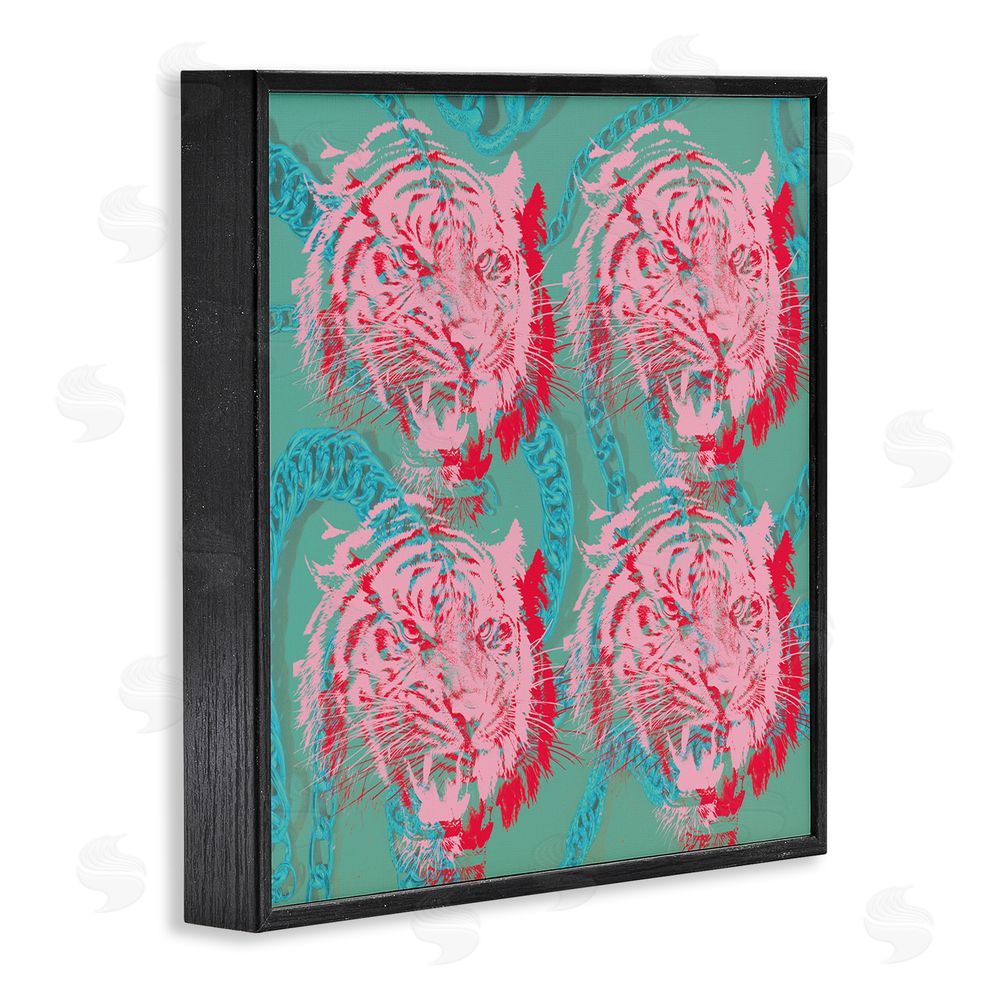 Stupell Studio Abstract Tigers Pattern Black Framed Glicee Wall Art Print