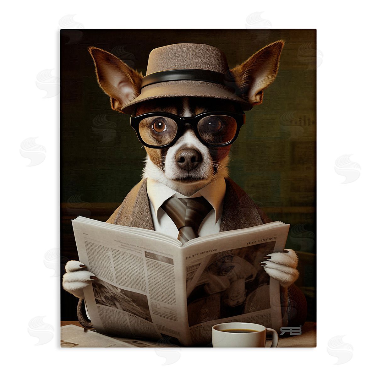 RB Classy Dog with Newspaper