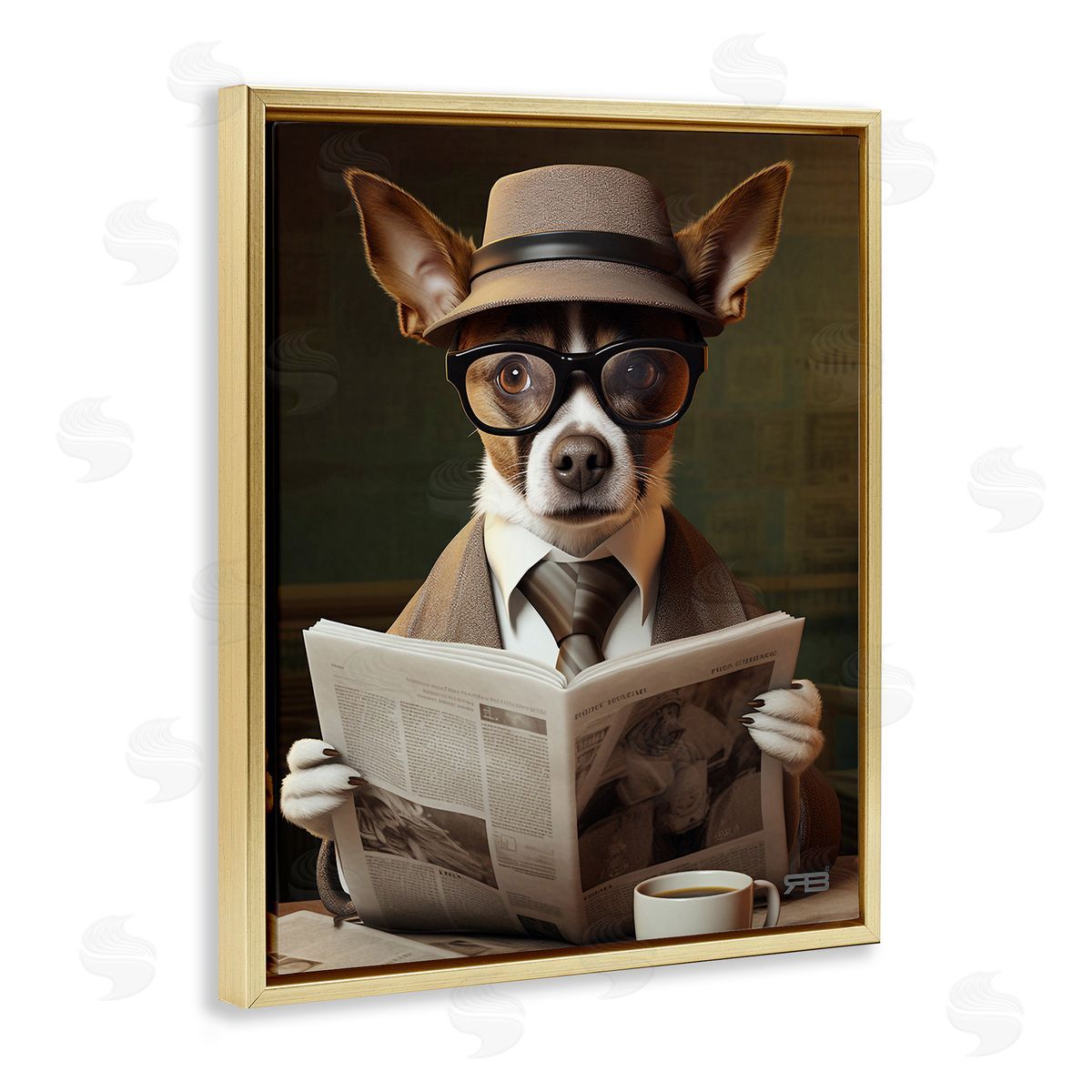RB Classy Dog with Newspaper