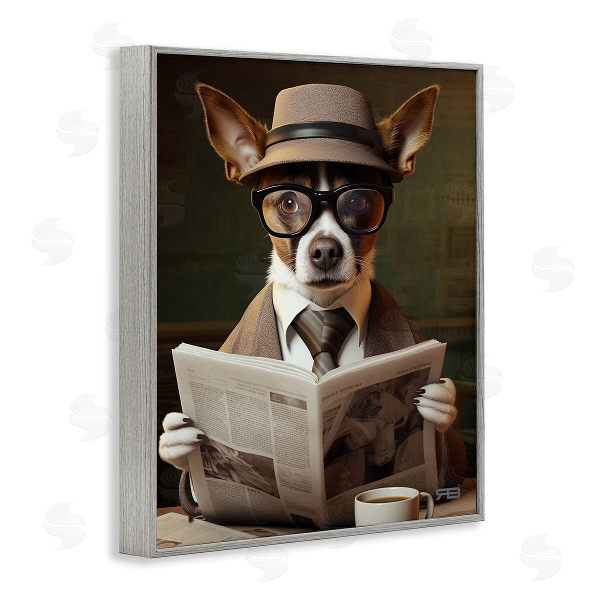 RB Classy Dog with Newspaper