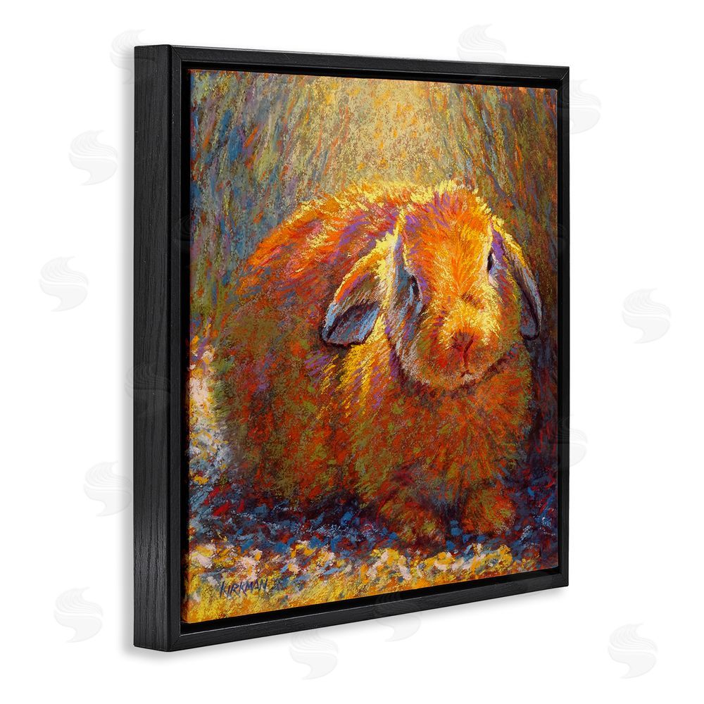 Rita Kirkman Abstract Rabbit in Nature Black Floating Frame Canvas Wall Art Print