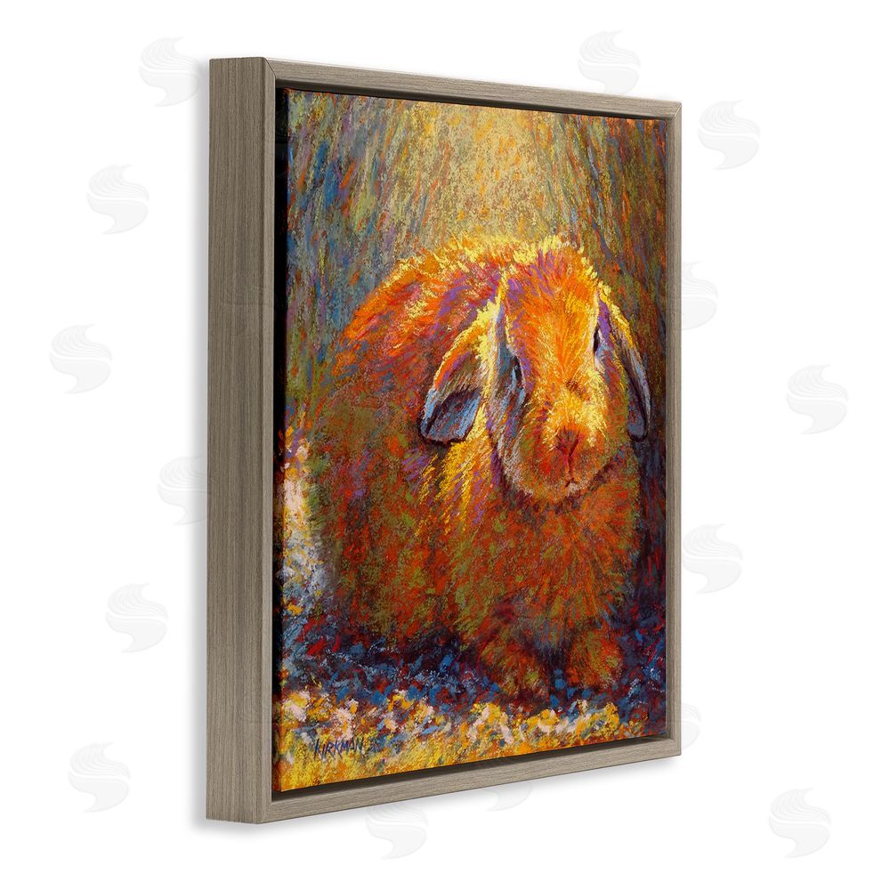 Rita Kirkman Abstract Rabbit in Nature Brown Floating Frame Canvas Wall Art Print