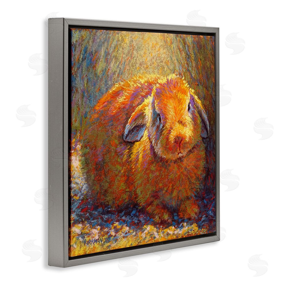 Rita Kirkman Abstract Rabbit in Nature Gray Floating Frame Canvas Wall Art Print