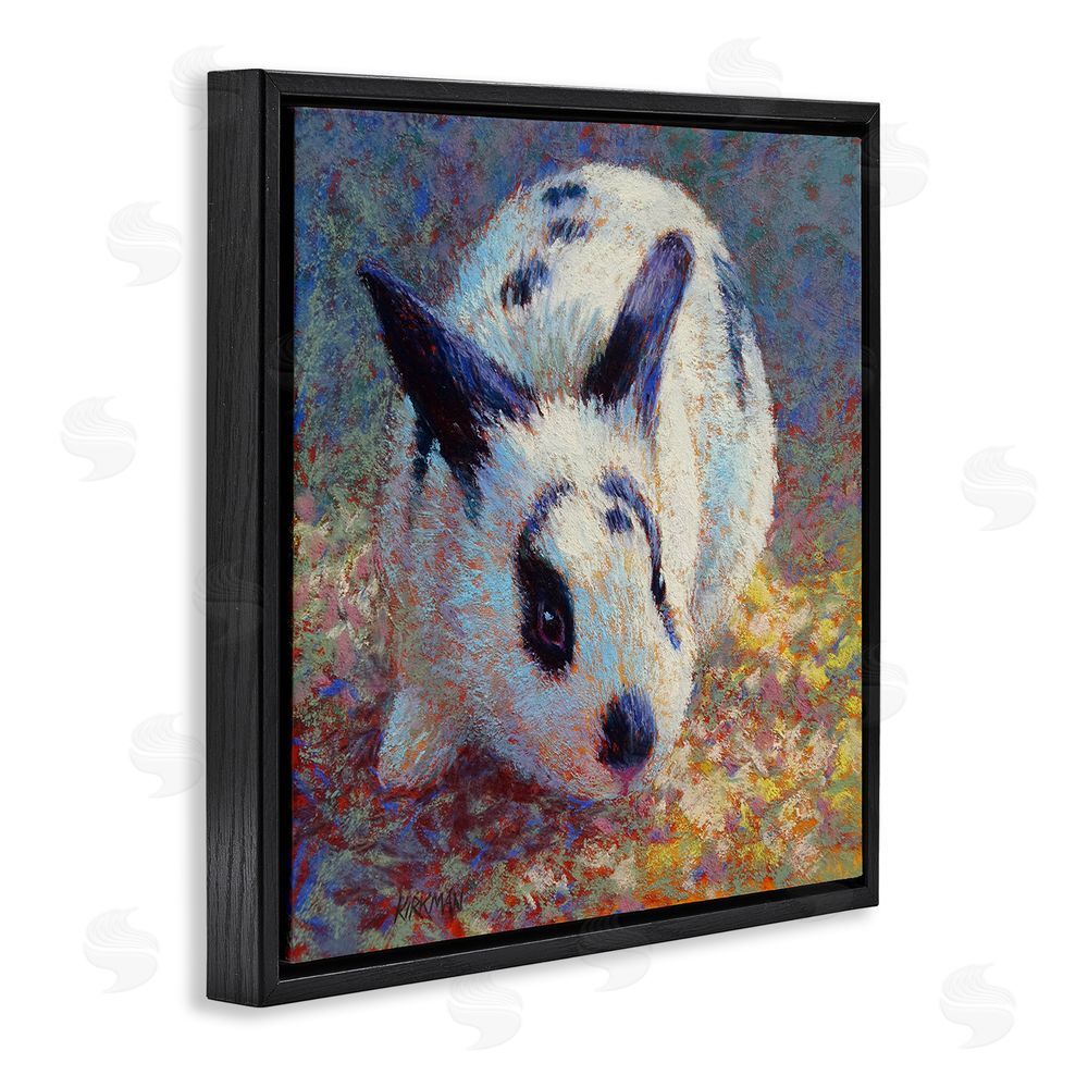 Rita Kirkman Abstract Spotted Rabbit Black Floating Frame Canvas Wall Art Print