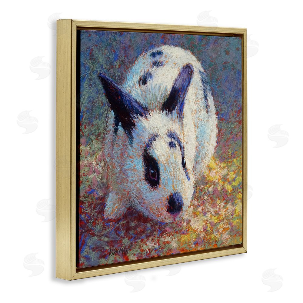 Rita Kirkman Abstract Spotted Rabbit Gold Floating Frame Canvas Wall Art Print