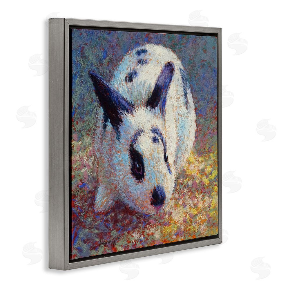 Rita Kirkman Abstract Spotted Rabbit Gray Floating Frame Canvas Wall Art Print
