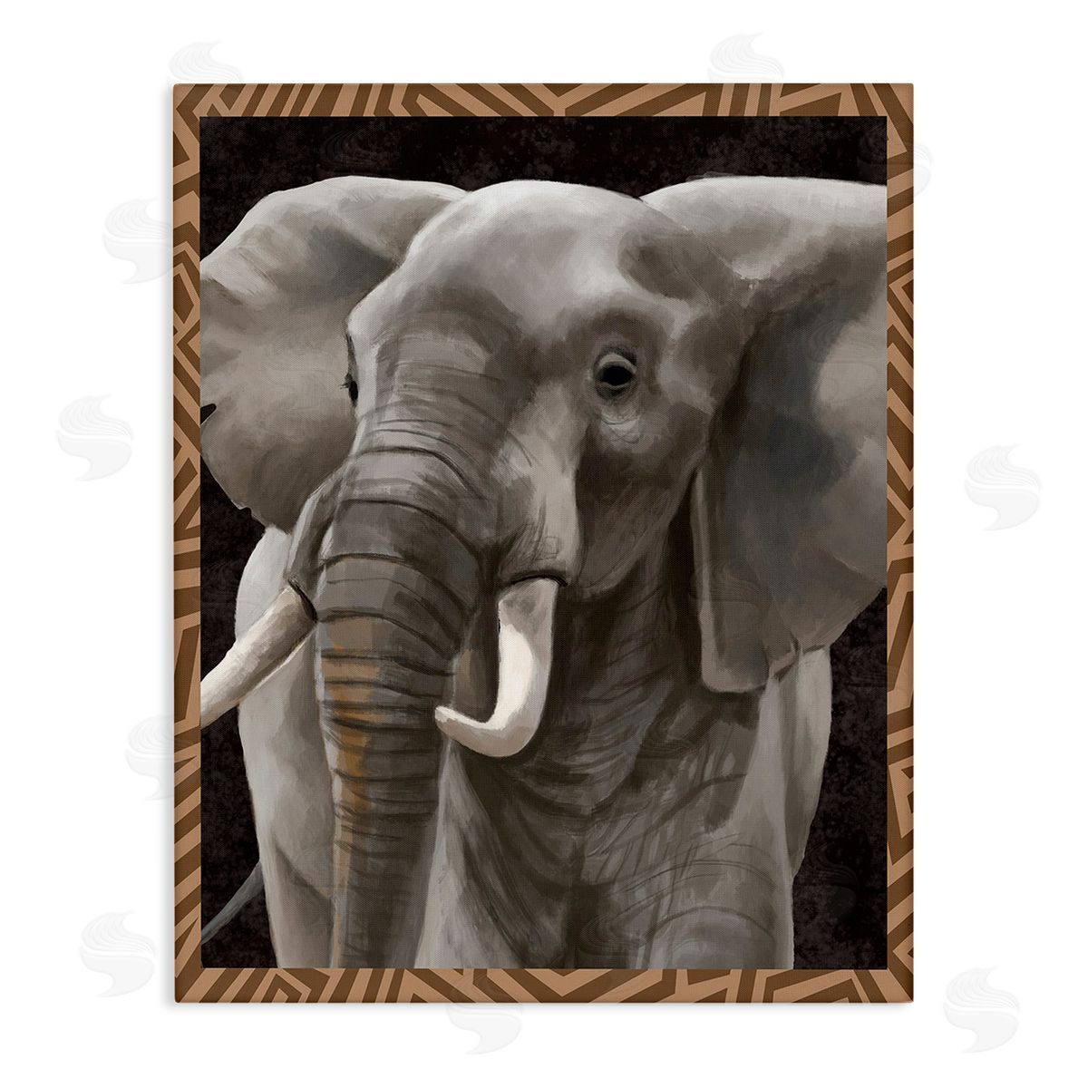 Lucca Sheppard Elephant with Geometric Border