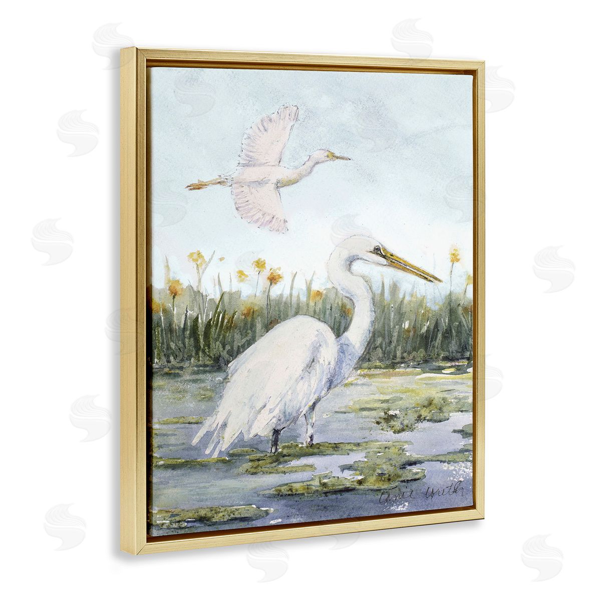 Lanie Loreth Egrets in Wetland Landscape