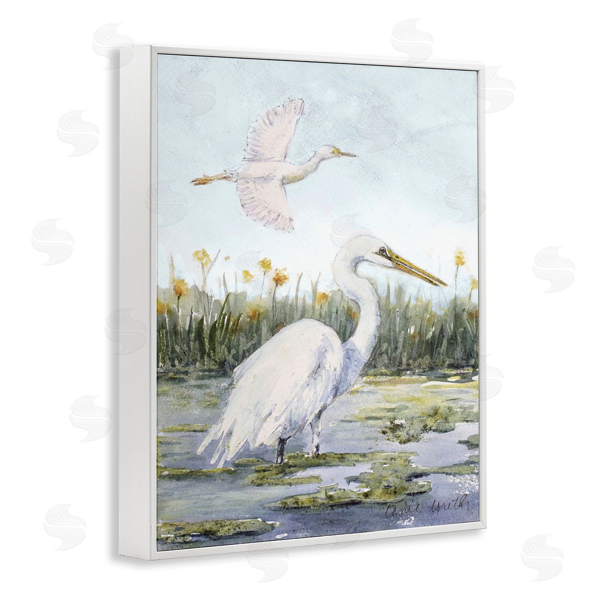 Lanie Loreth Egrets in Wetland Landscape