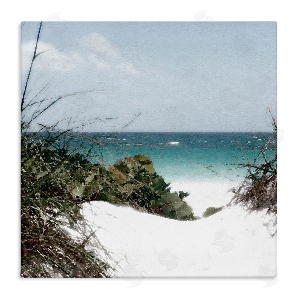 Noah Bay Clear Beach Scenery Stretched Canvas Wall Art Print