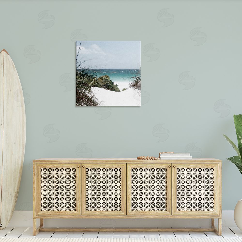 Noah Bay Clear Beach Scenery Canvas Wall Art in Room