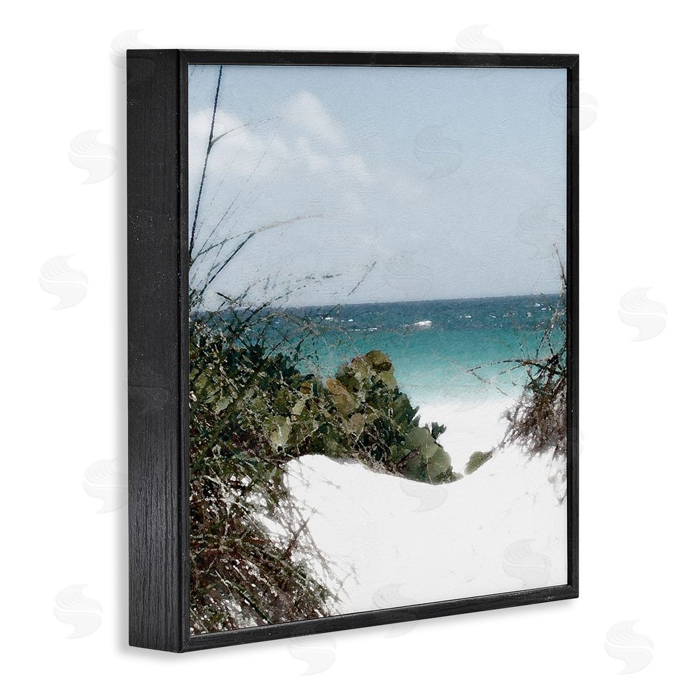 Noah Bay Clear Beach Scenery Black Framed Glicee Wall Art Print