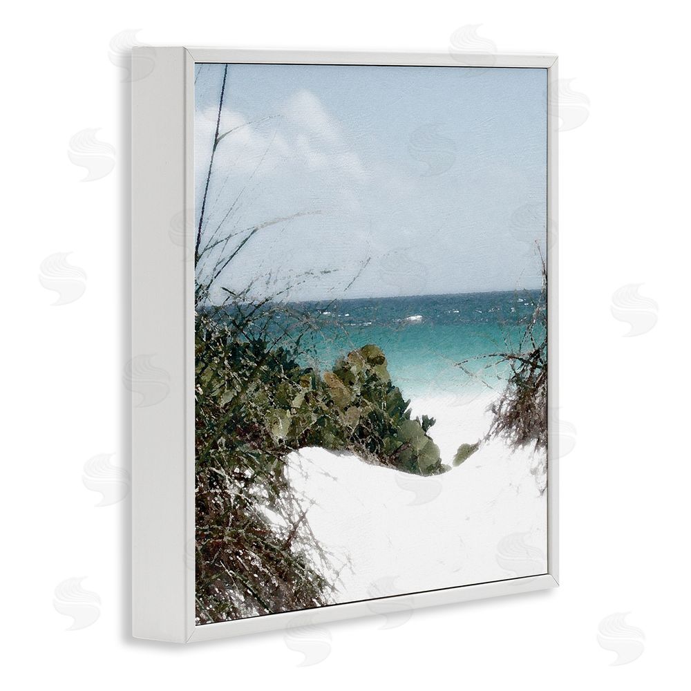 Noah Bay Clear Beach Scenery White Framed Glicee Wall Art Print