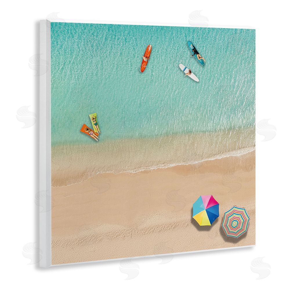 Katrina Craven Beachgoers Aerial View Wooden Wall Plaque Art Print