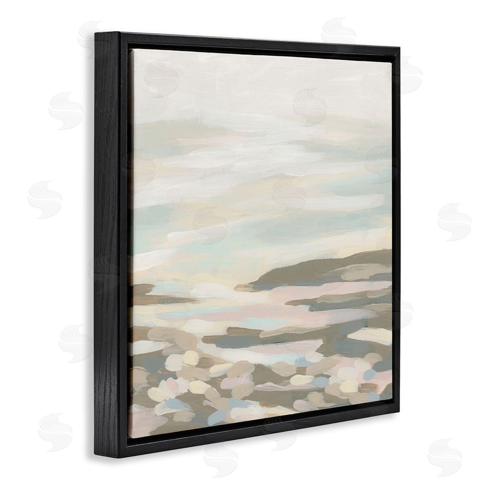 June Erica Vess Abstract Nautical Landscape Black Floating Frame Canvas Wall Art Print