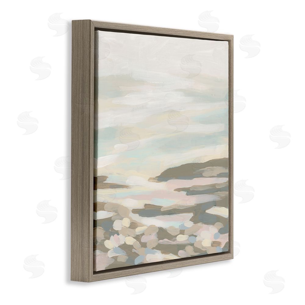 June Erica Vess Abstract Nautical Landscape Brown Floating Frame Canvas Wall Art Print