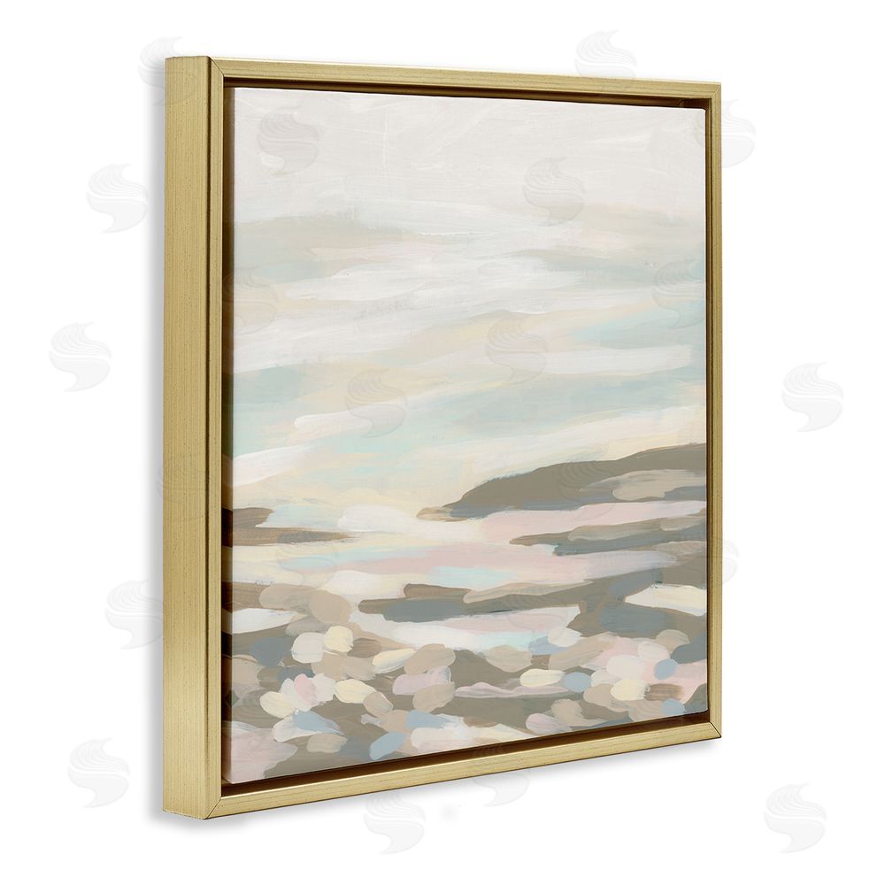 June Erica Vess Abstract Nautical Landscape Gold Floating Frame Canvas Wall Art Print