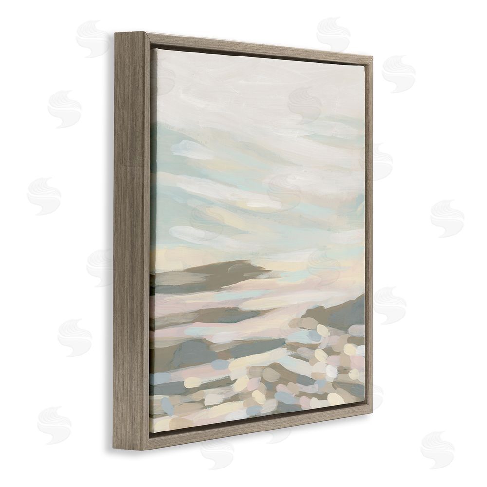 June Erica Vess Abstract Pastel Landscape Brown Floating Frame Canvas Wall Art Print