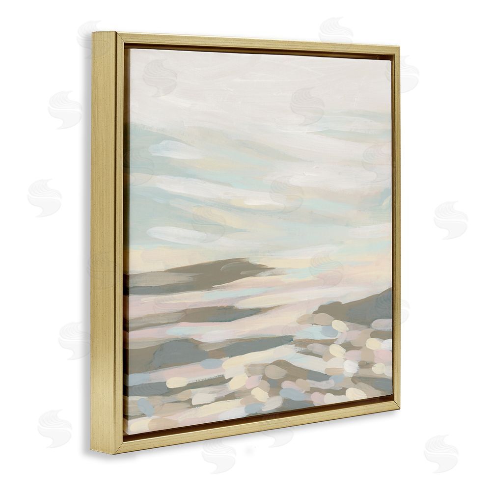 June Erica Vess Abstract Pastel Landscape Gold Floating Frame Canvas Wall Art Print