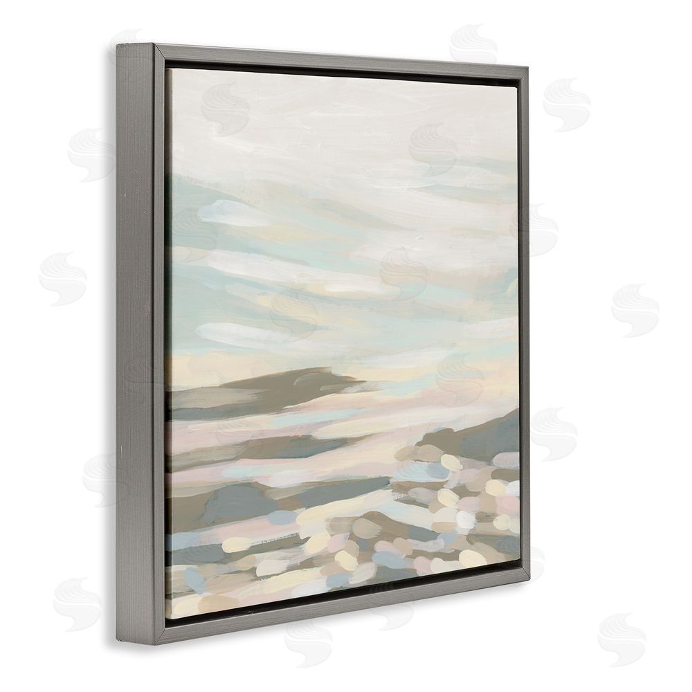 June Erica Vess Abstract Pastel Landscape Gray Floating Frame Canvas Wall Art Print