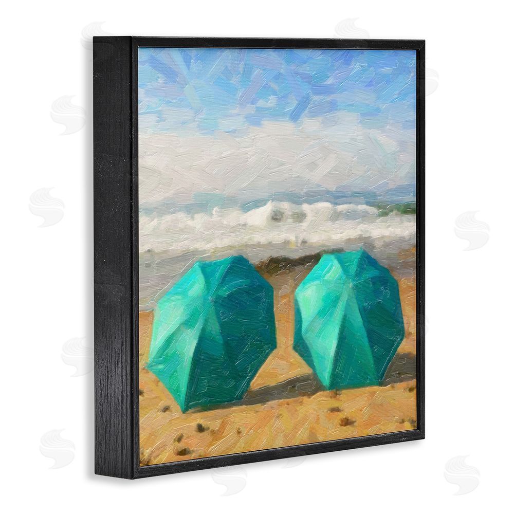 Graffitee Studios Beach Umbrella Duo Black Framed Glicee Wall Art Print